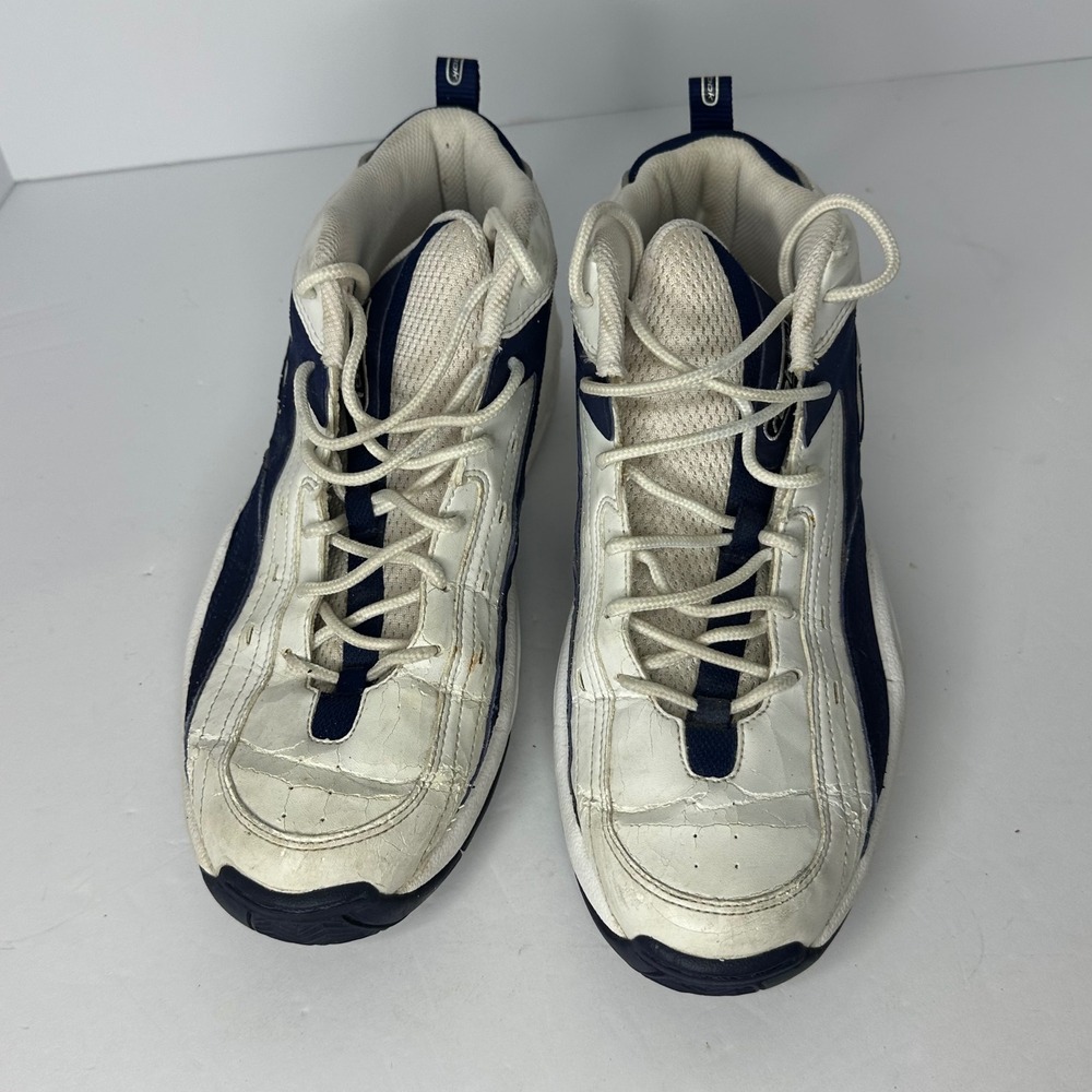Vintage 2004 Reebok Basketball Shoes White Navy Blue RB 112 PYE 4-61854 Mens 10